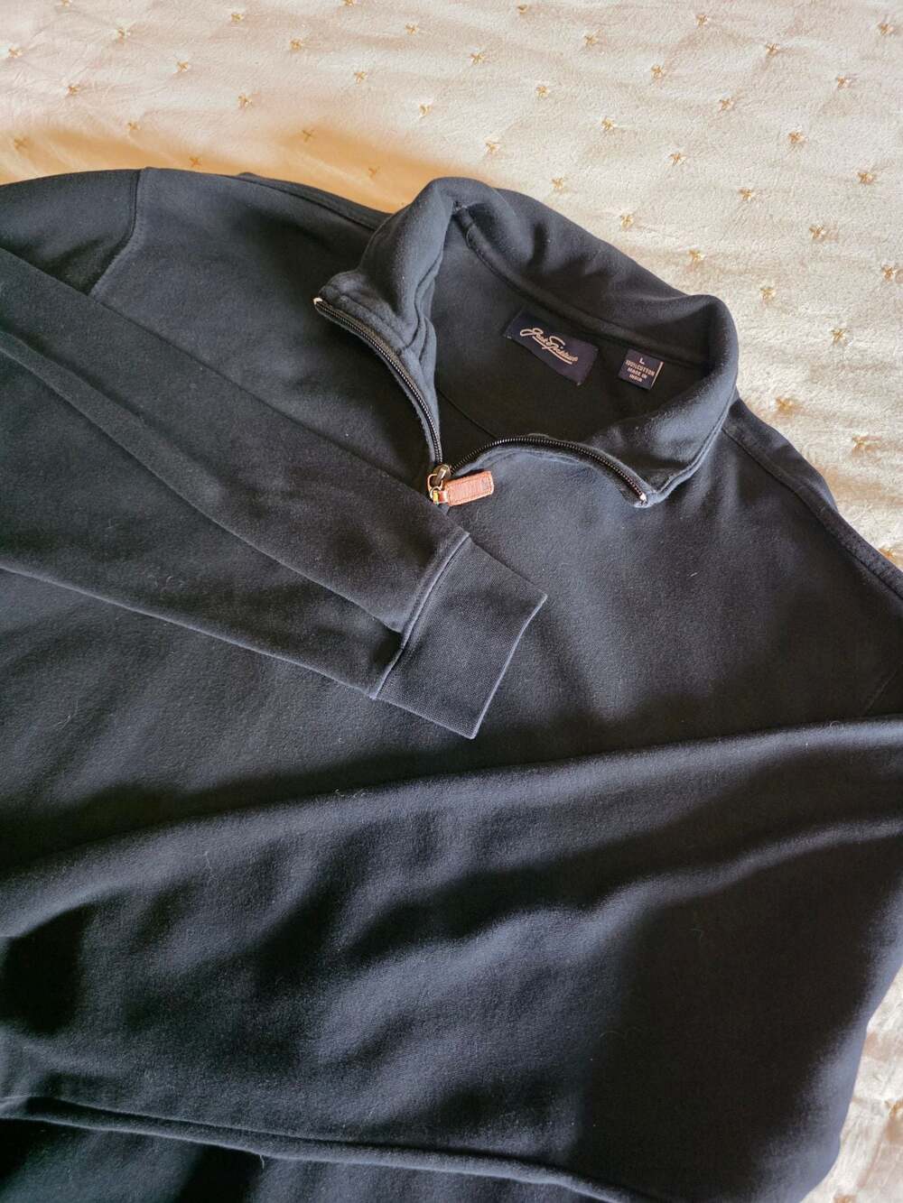 Jack Nicklaus Men's‎ 100% Cotton Quarter-Zip Pullover Sweatshirt Black
